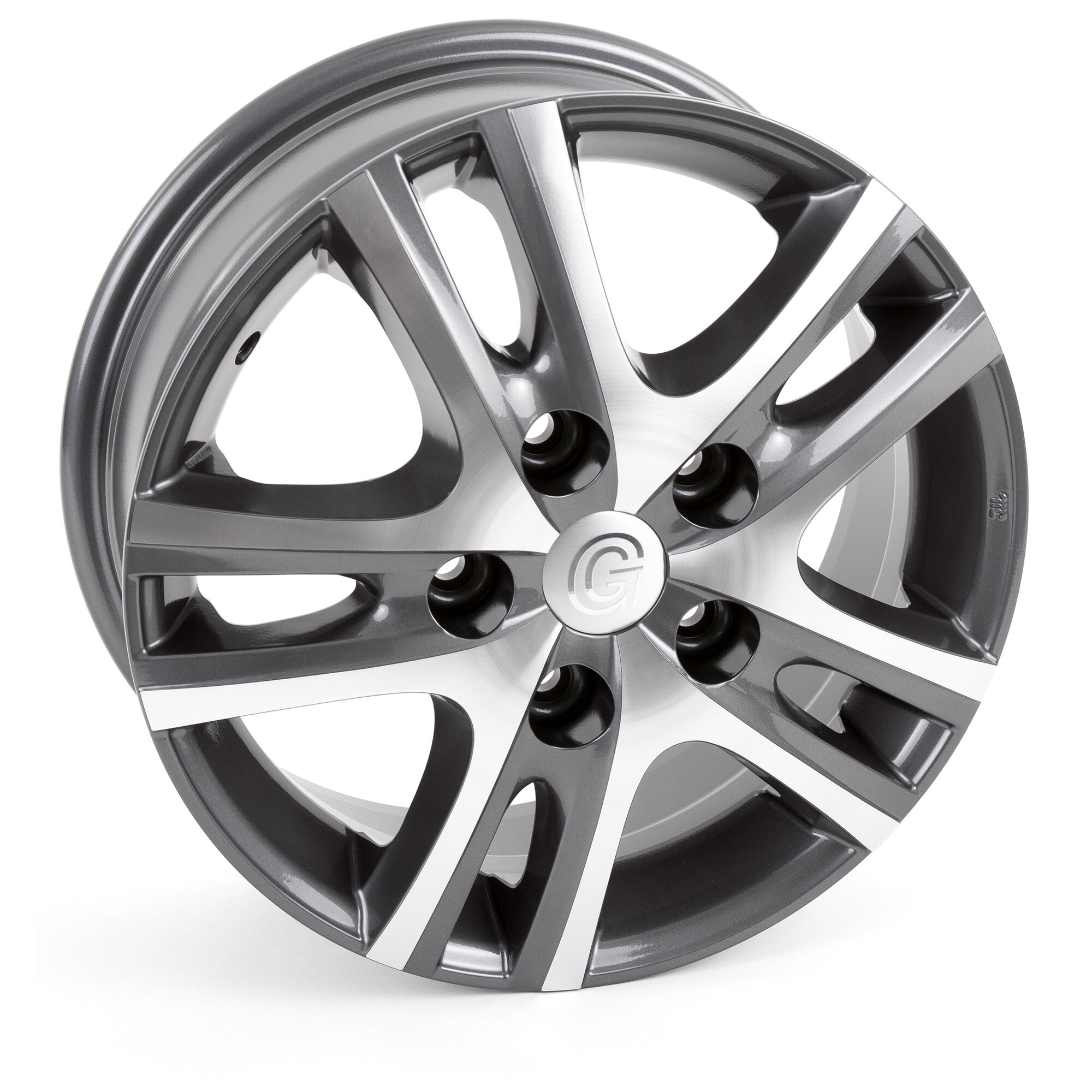 Aluminium Wheel Rim for Fiat Ducato with Heavy-Chassis, 1350 kg, anthracite polished glossy, 6 x 16"