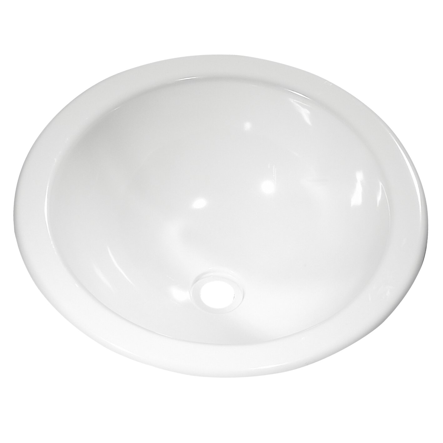 Inset Sink Round, 360 mm, white