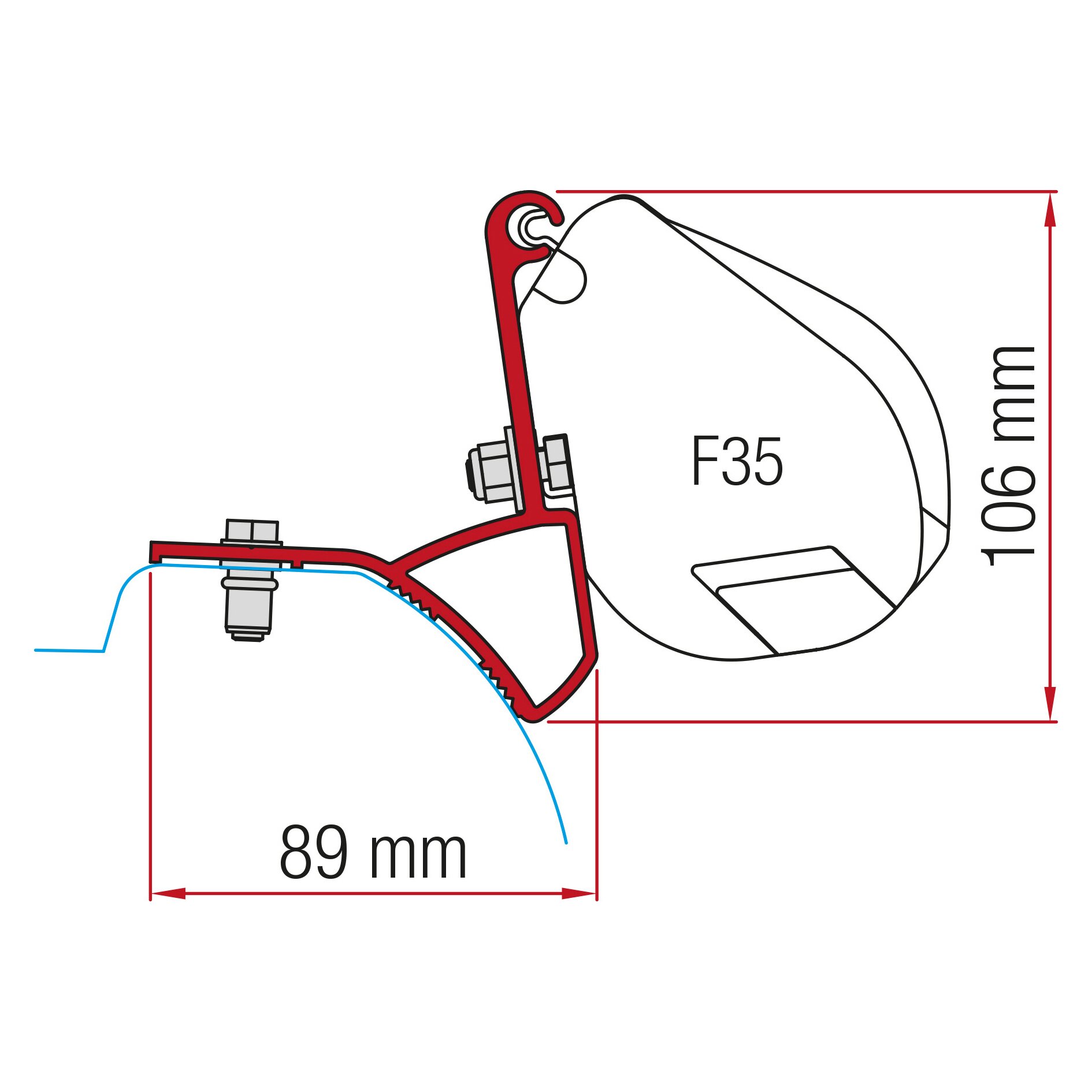 Awning Adapter Kit Renault Trafic for F35