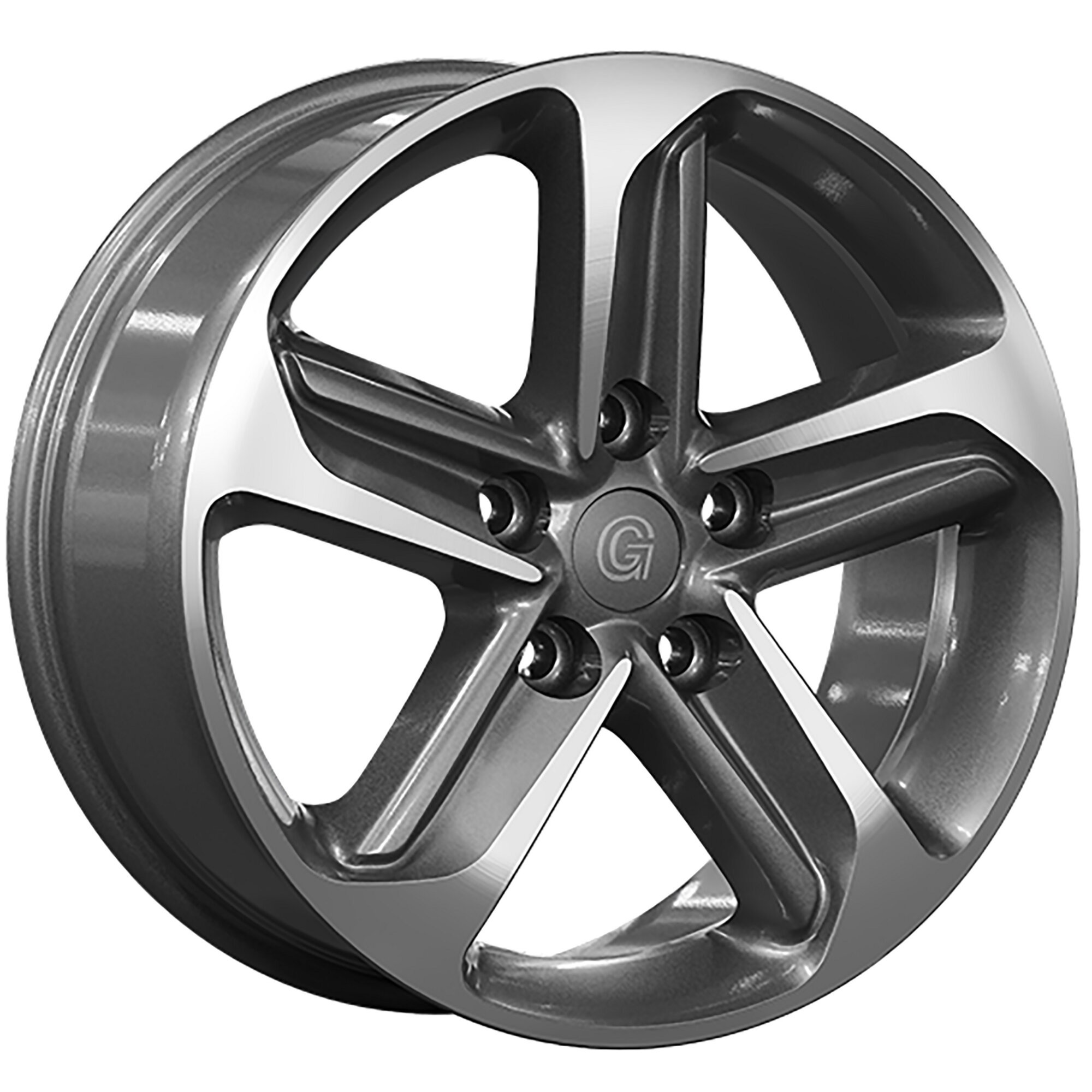 Aluminium Wheel Rim for Fiat Ducato with Light-Chassis, 1250 kg, anthracite polished glossy, 6 x 16"