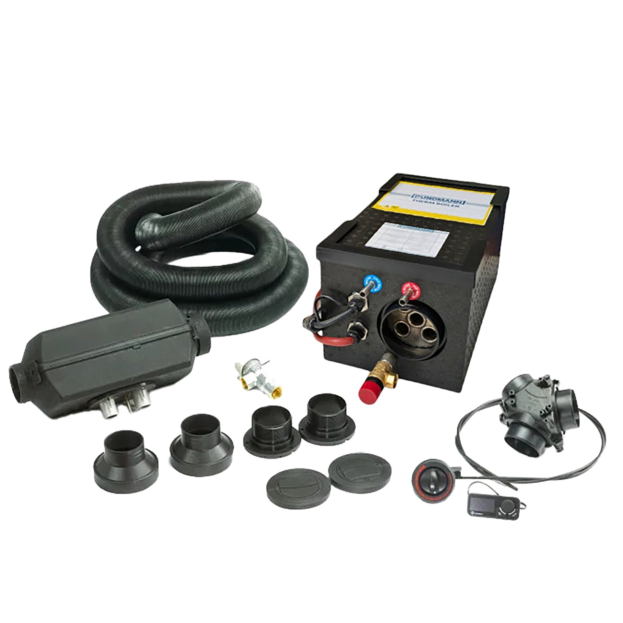 Hot Water Shower Set with 2 kW Parking Heater and Water Heater, 12 V (200 W), 230 V (500 W)