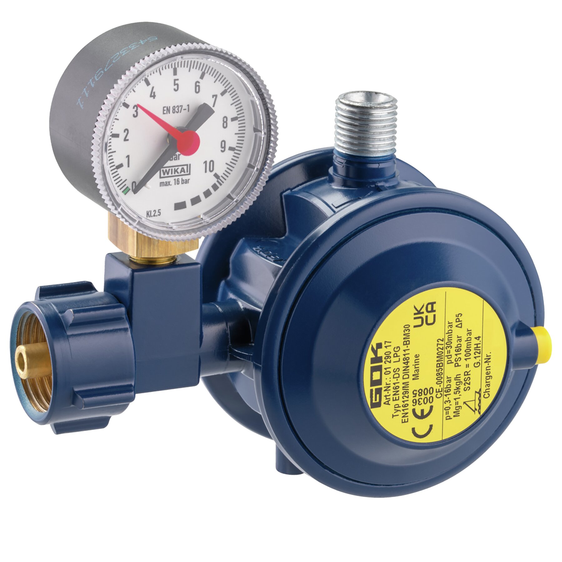 Gas Regulator 1.5 kg/h, KLF x G1/4LH-KN-90G UEDS MAN MAR