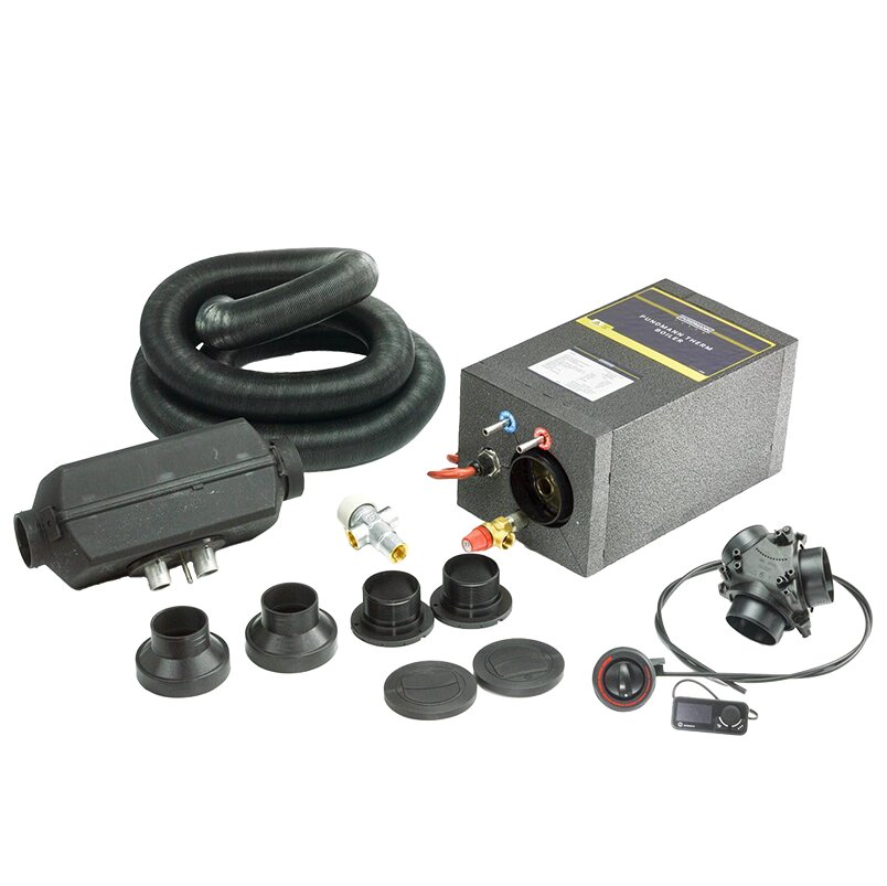 Hot Water Shower Set with 2 kW Parking Heater and Water Heater, 12 V, 200 W