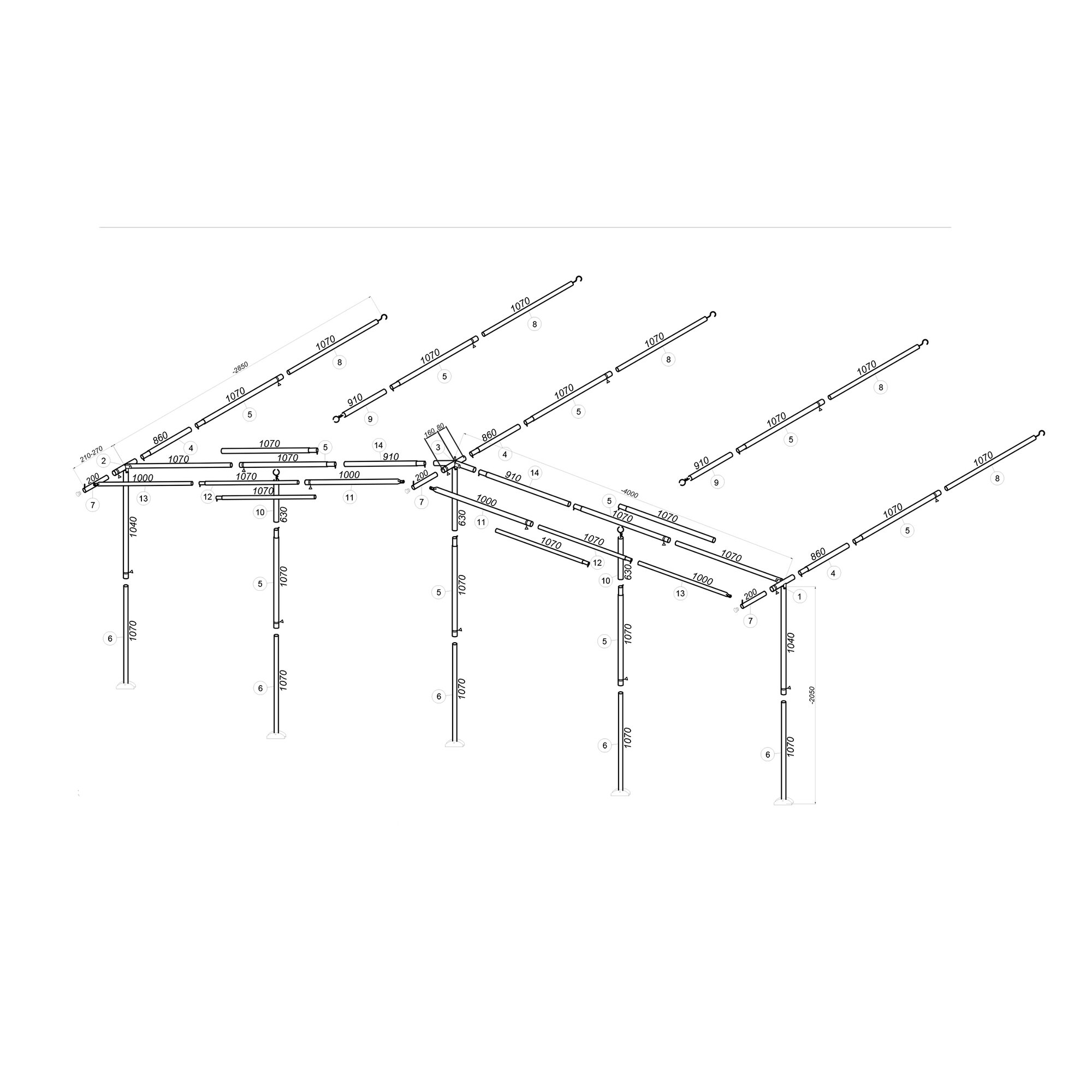Tent Poles GRP for Meira