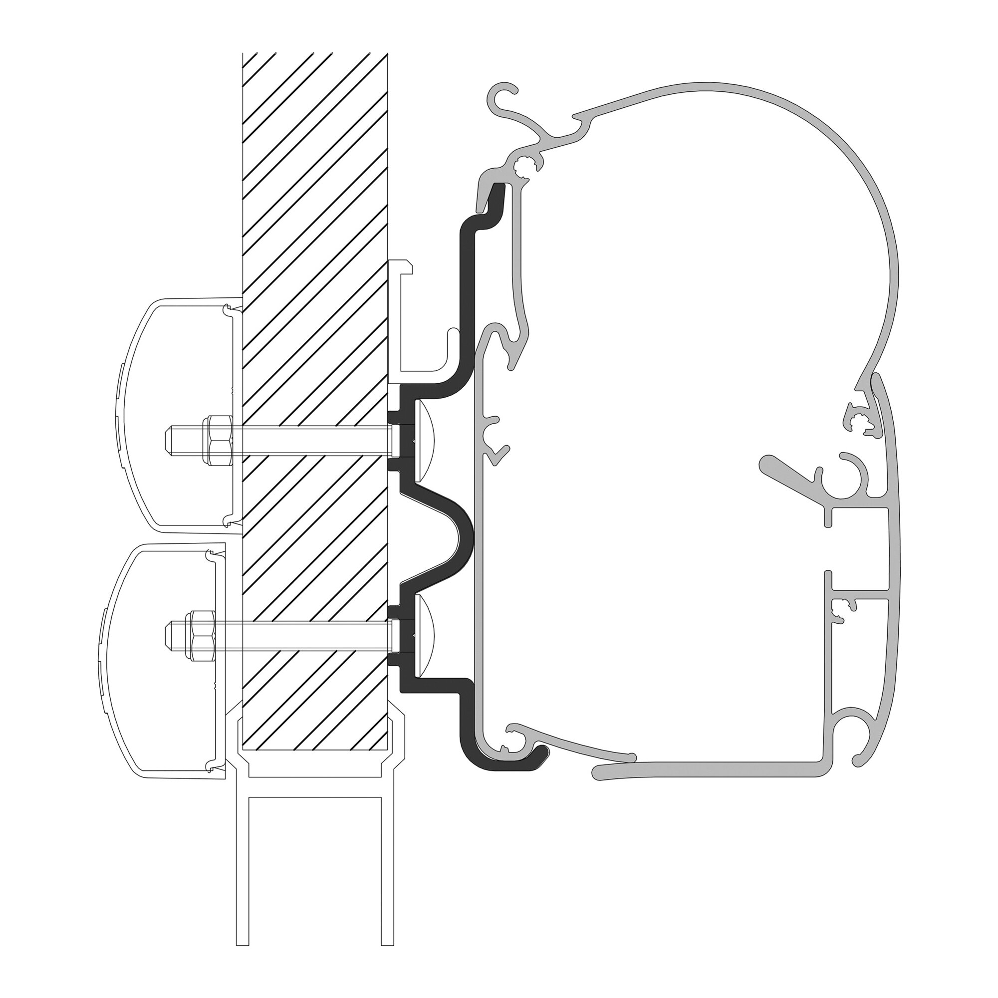 Adapter For Hymer Camp For Awnings Dometic Series 1, 3,50 m