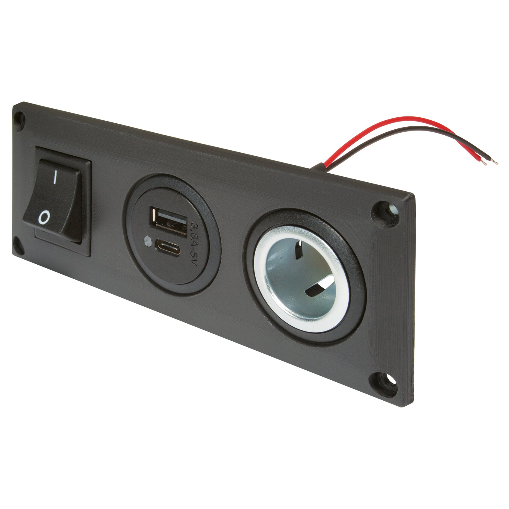 Switchable Recessed Socket, Power | USB-A | USB-C