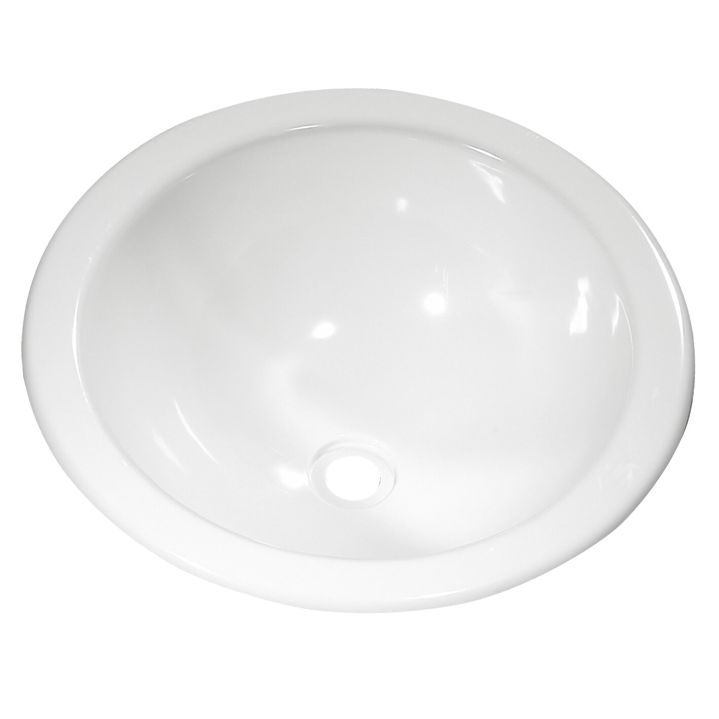 Inset Sink Round, 360 mm, white
