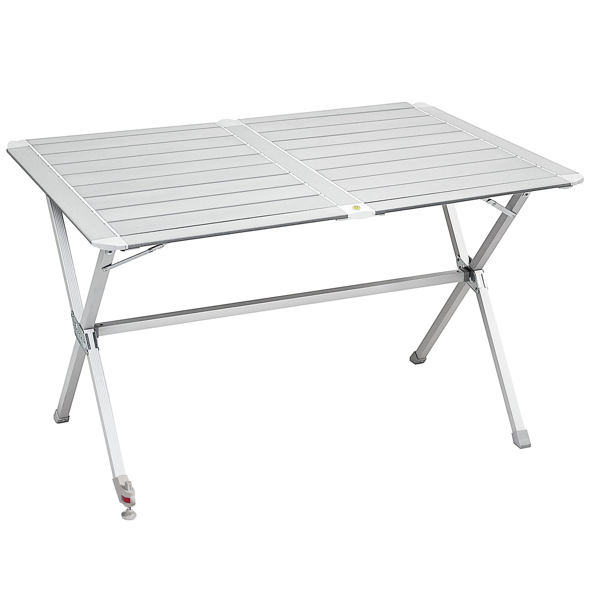 Roll-Up Camping Table Silver Gapless, 110 x 71 cm