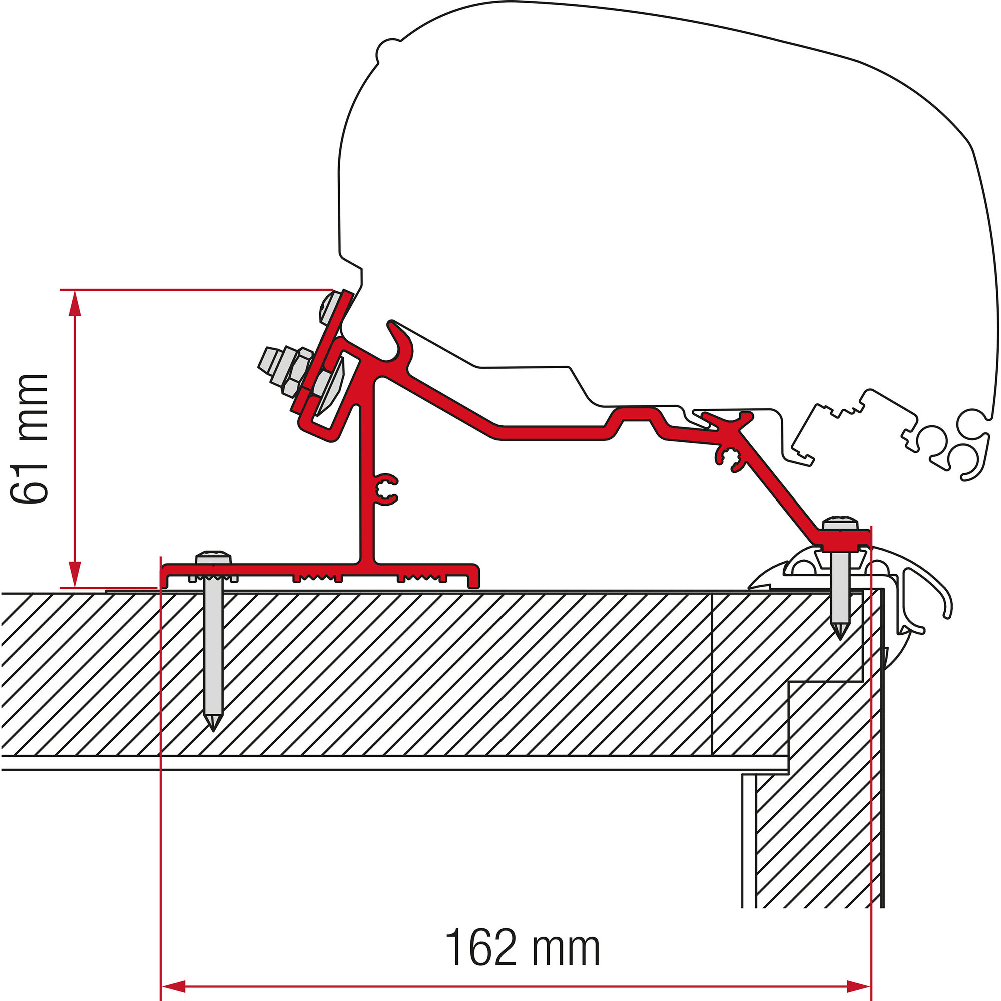 Awning Adapter Caravan Roof, 400 cm