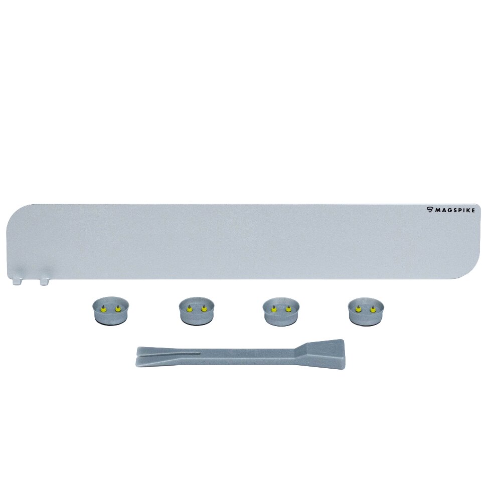 Base Plate with Magnet MagSpike Set L+ with Integrated Hooks, silver