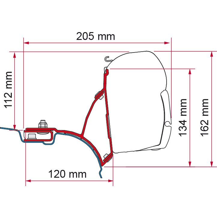 Awning Adapter Kit VW T5/T6 Multivan Transporter Deep Black