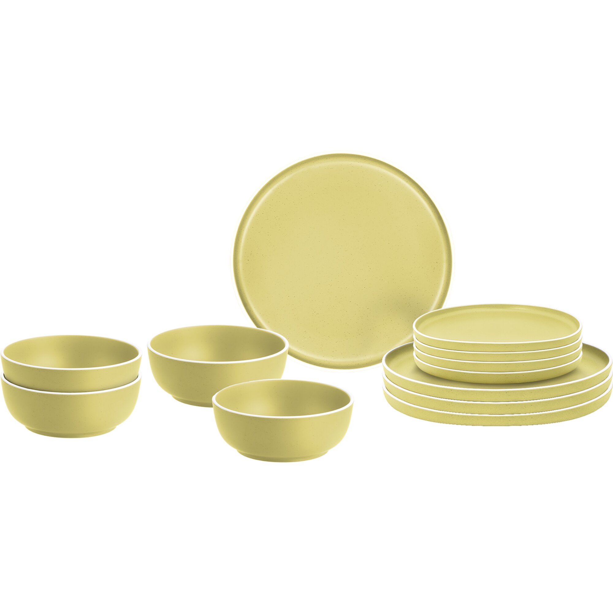 Dolomit tableware set, yellow, 12 pcs