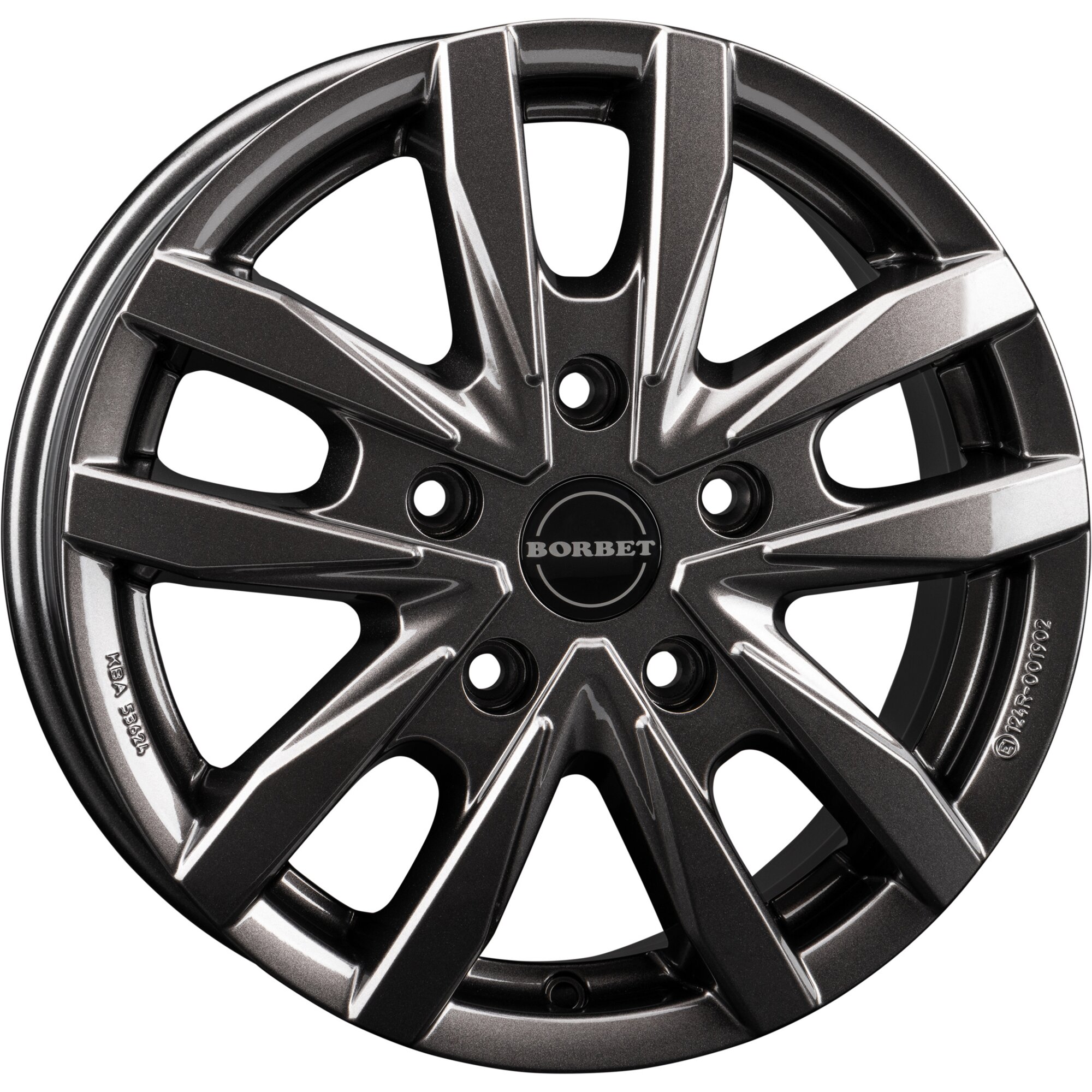 Aluminium Wheel Rim CW5 for Fiat Ducato, Heavy-Chassis, 1400 kg, mistral anthracite glossy, 6 x 16"