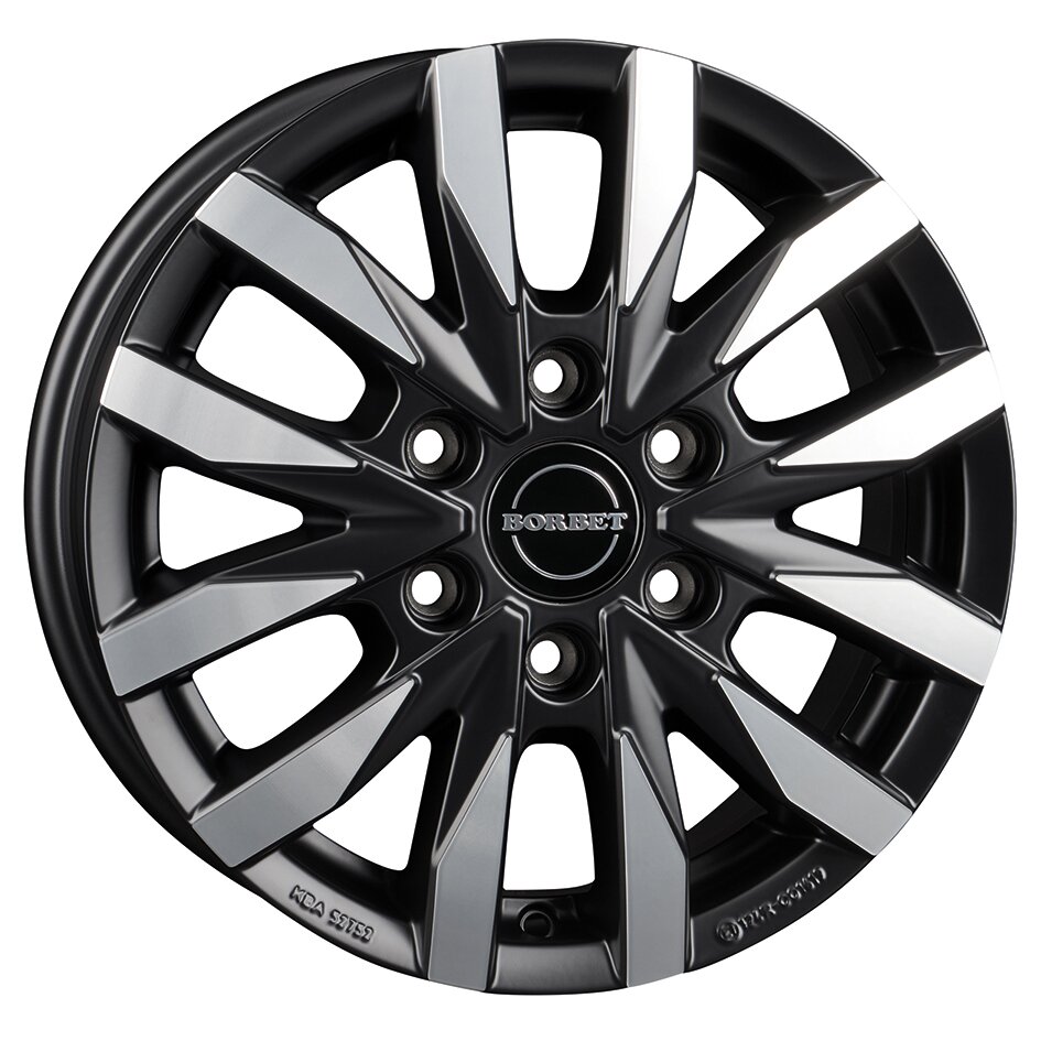 Aluminium Wheel Rim CW6 for MB Sprinter, Four-Wheel Drive, 1350 kg, black polished matt, 6.5 x 16"