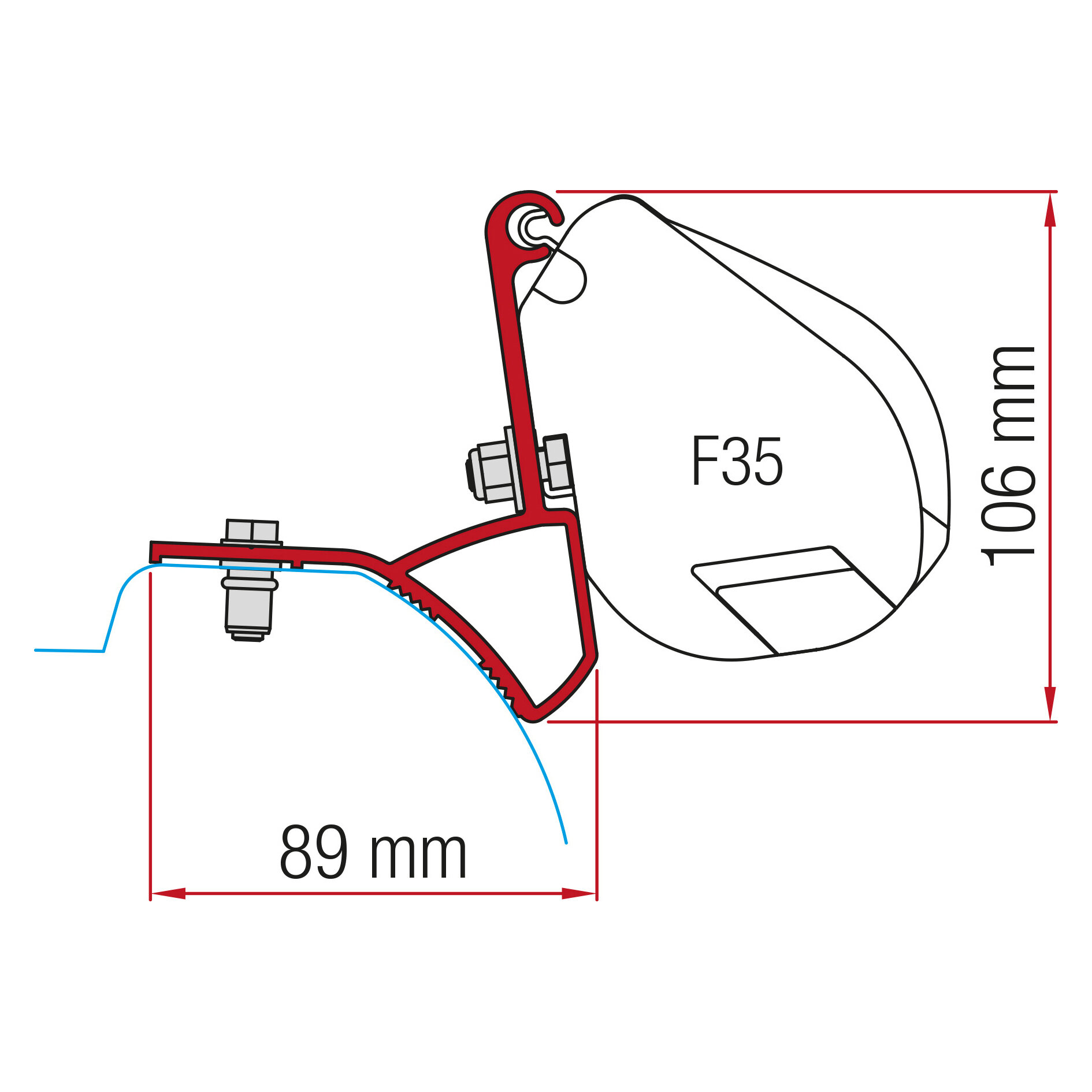 Awning Adapter Kit Renault Trafic for F35