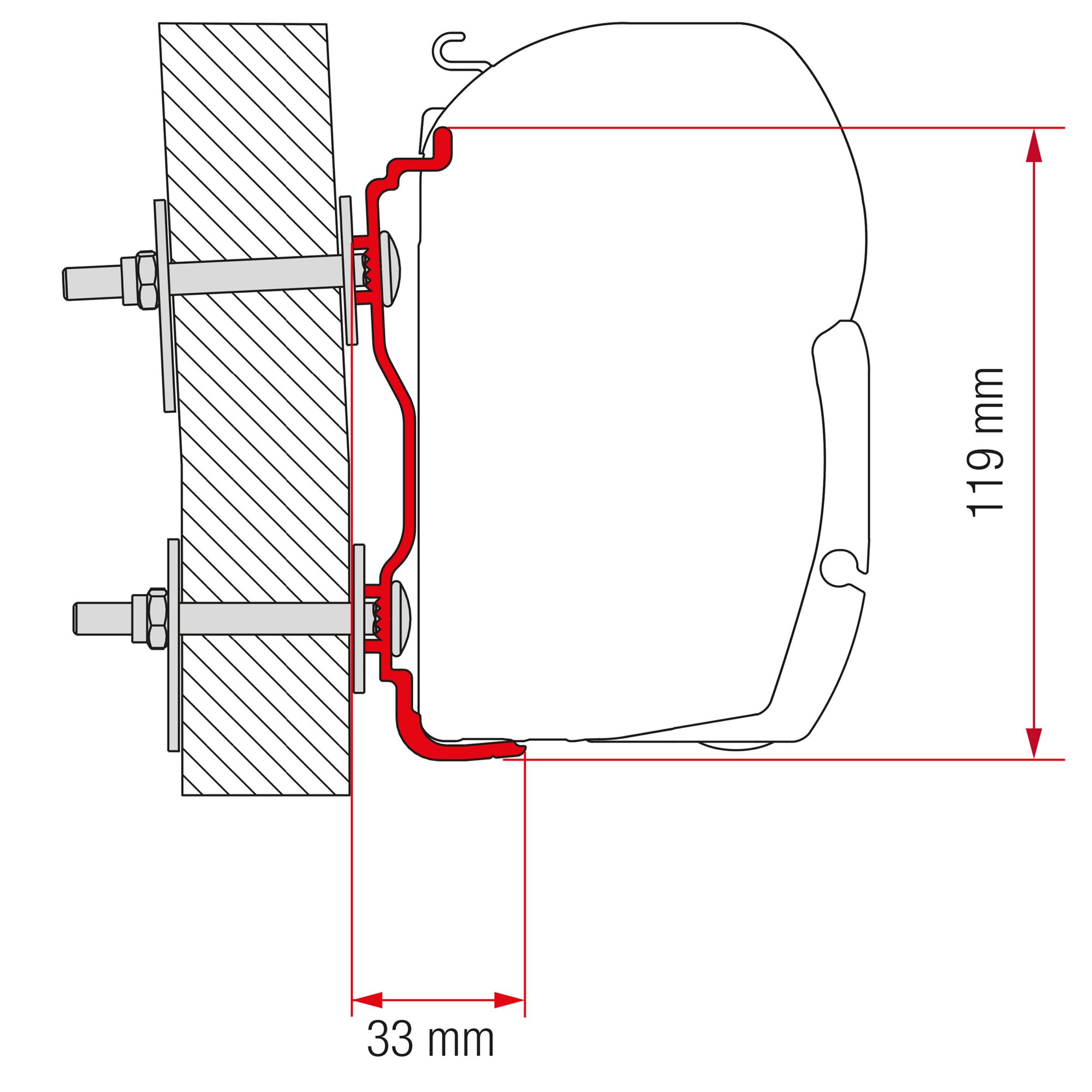 Awning Adapter Kit Hymer from 2016 for F45