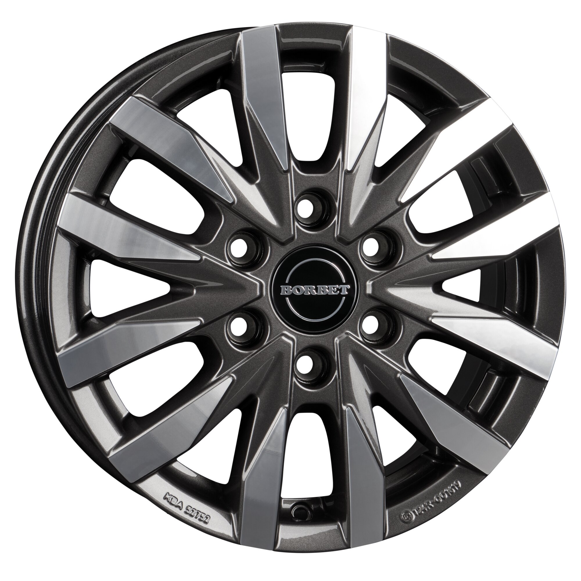 Aluminium Rim CW6, MB Sprinter, front/rear drive, mistral anthracite polished glossy, 6.5 x 16"